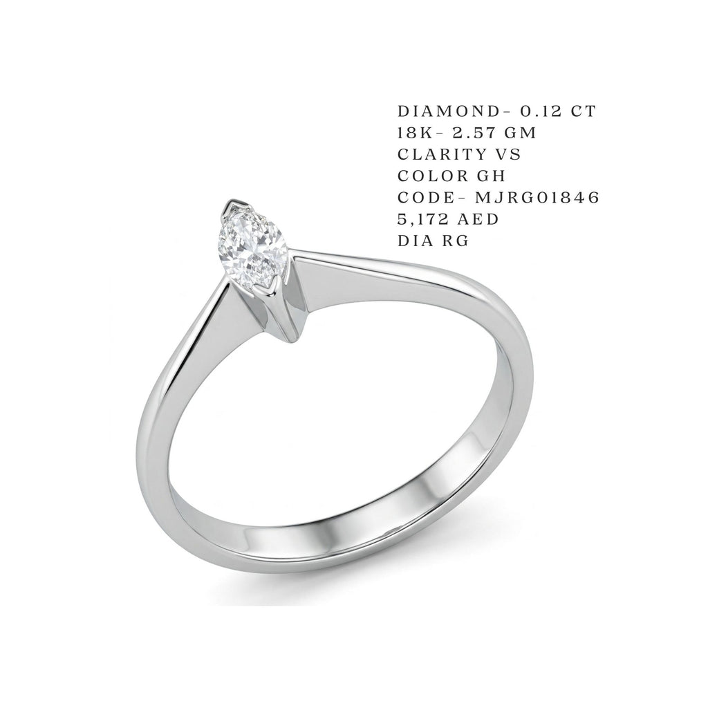 Marquise Solitaire Tapered Ring