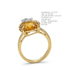 Sunset Citrine Butterfly Split-Shank Ring