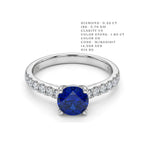 Royal Blue Sapphire Pavé Shank Ring