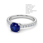 Royal Blue Sapphire Pavé Shank Ring
