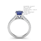 Royal Blue Sapphire Pavé Shank Ring