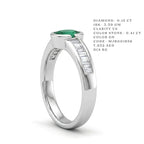 Emerald Cabochon Baguette Channel Ring