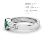 Emerald Cabochon Baguette Channel Ring
