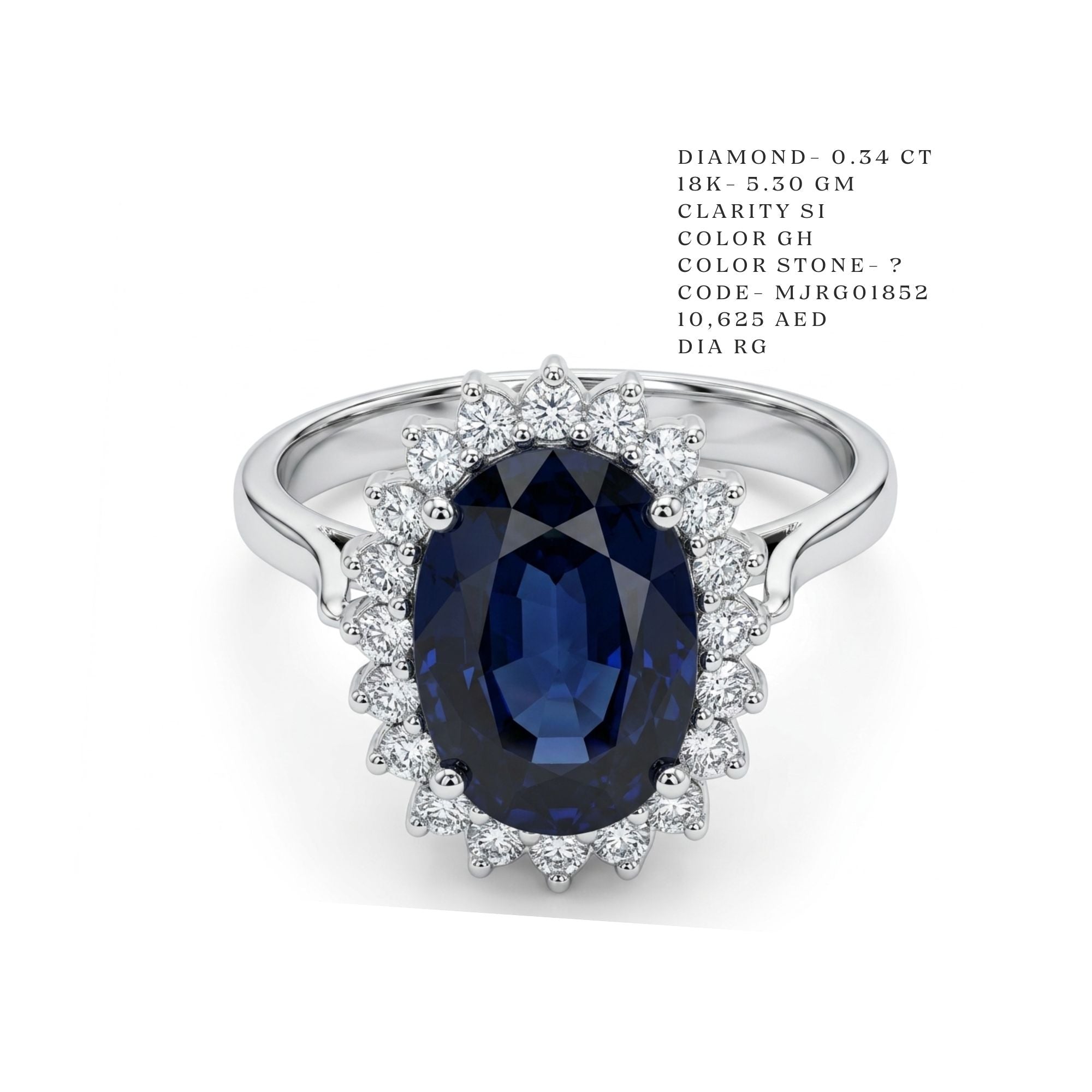 Royal Sapphire Double-Sunburst Halo Ring Main image