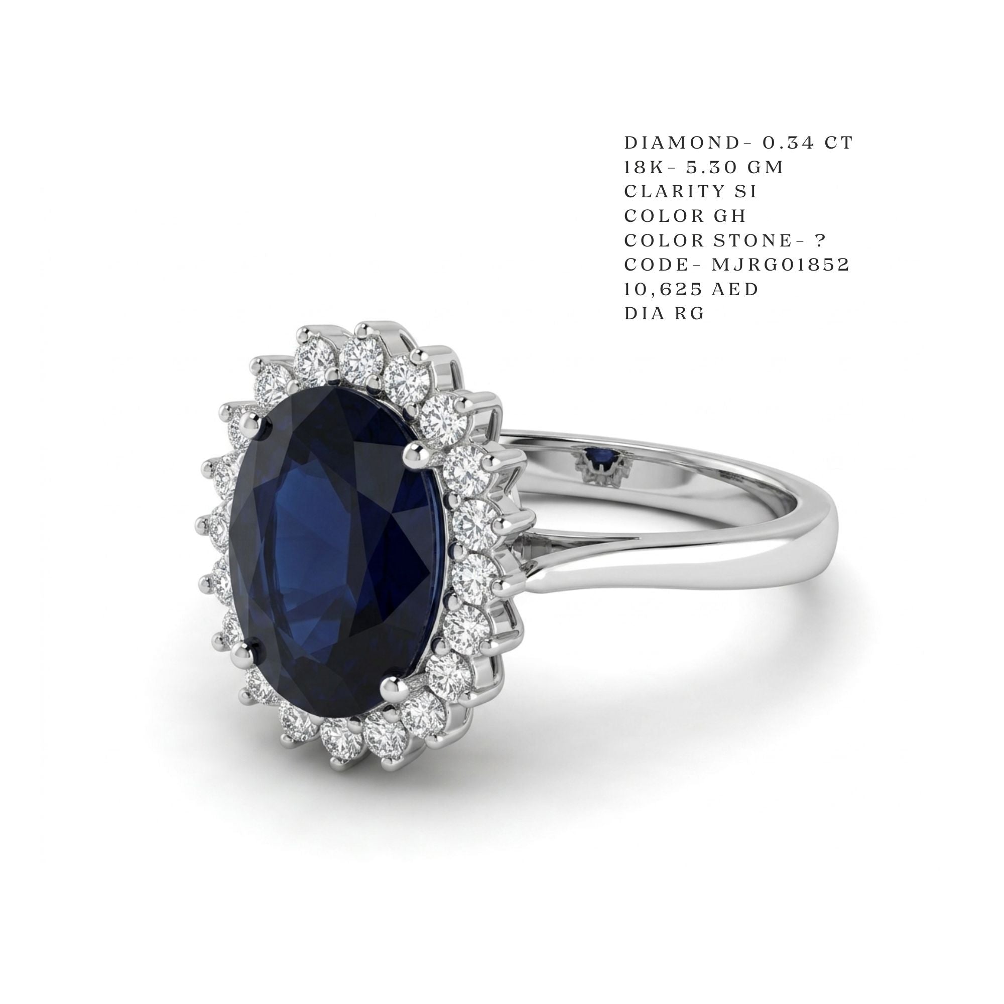 Royal Sapphire Double-Sunburst Halo Ring Secondary image
