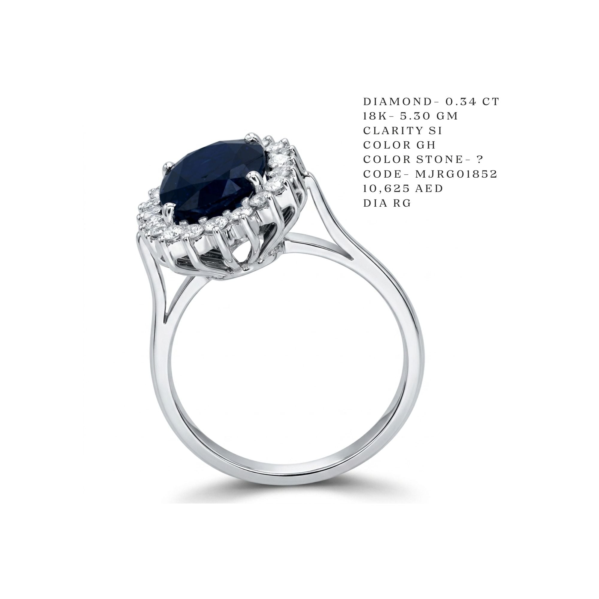 Royal Sapphire Double-Sunburst Halo Ring