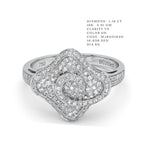 Art Deco Lattice Shield Diamond Ring