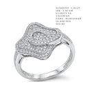Art Deco Lattice Shield Diamond Ring