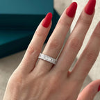 Half Eternity Emerald Band