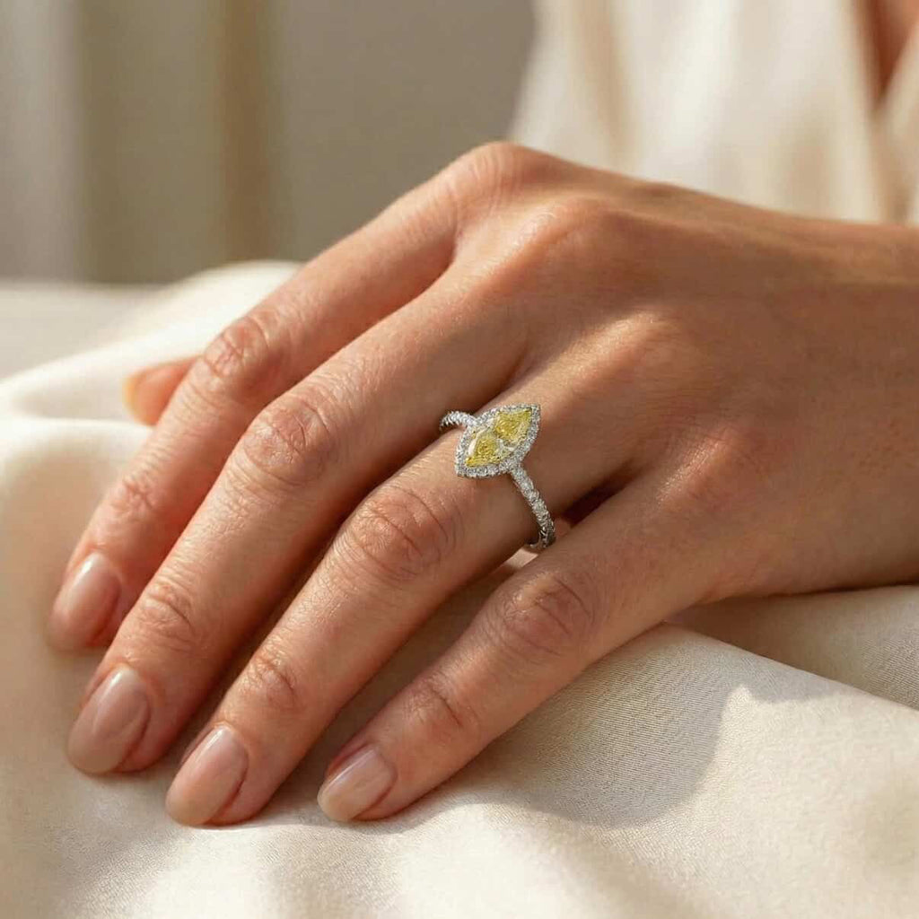 Duchess Marquise Halo Ring