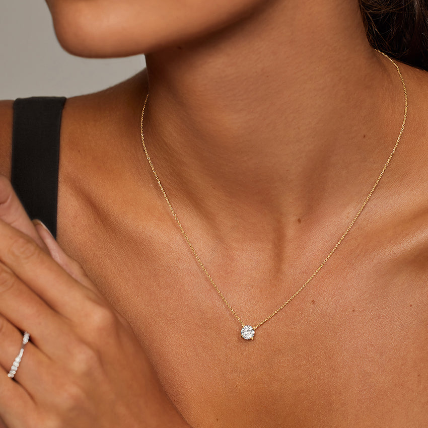 1 Carat Round Solitaire Necklace