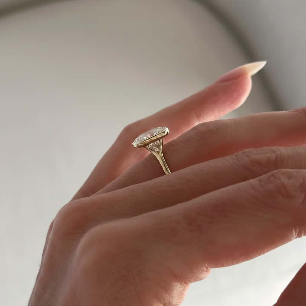 Elongated Cushion Bezel Ring