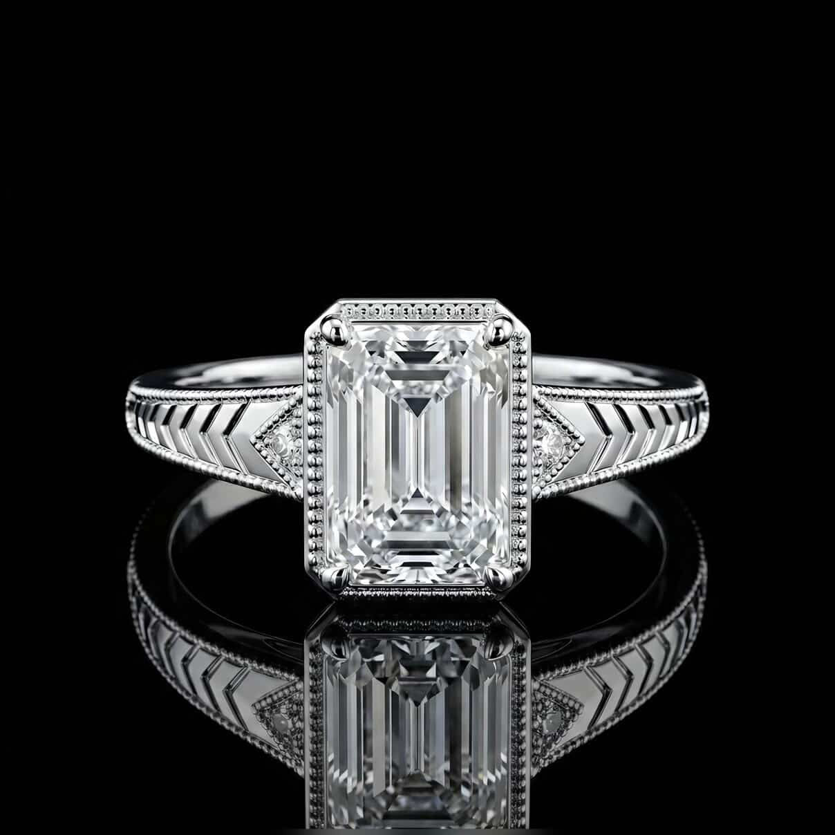 Chevron Bezel Ring Main image