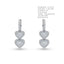 Tiered Double-Heart Diamond Drop Earrings
