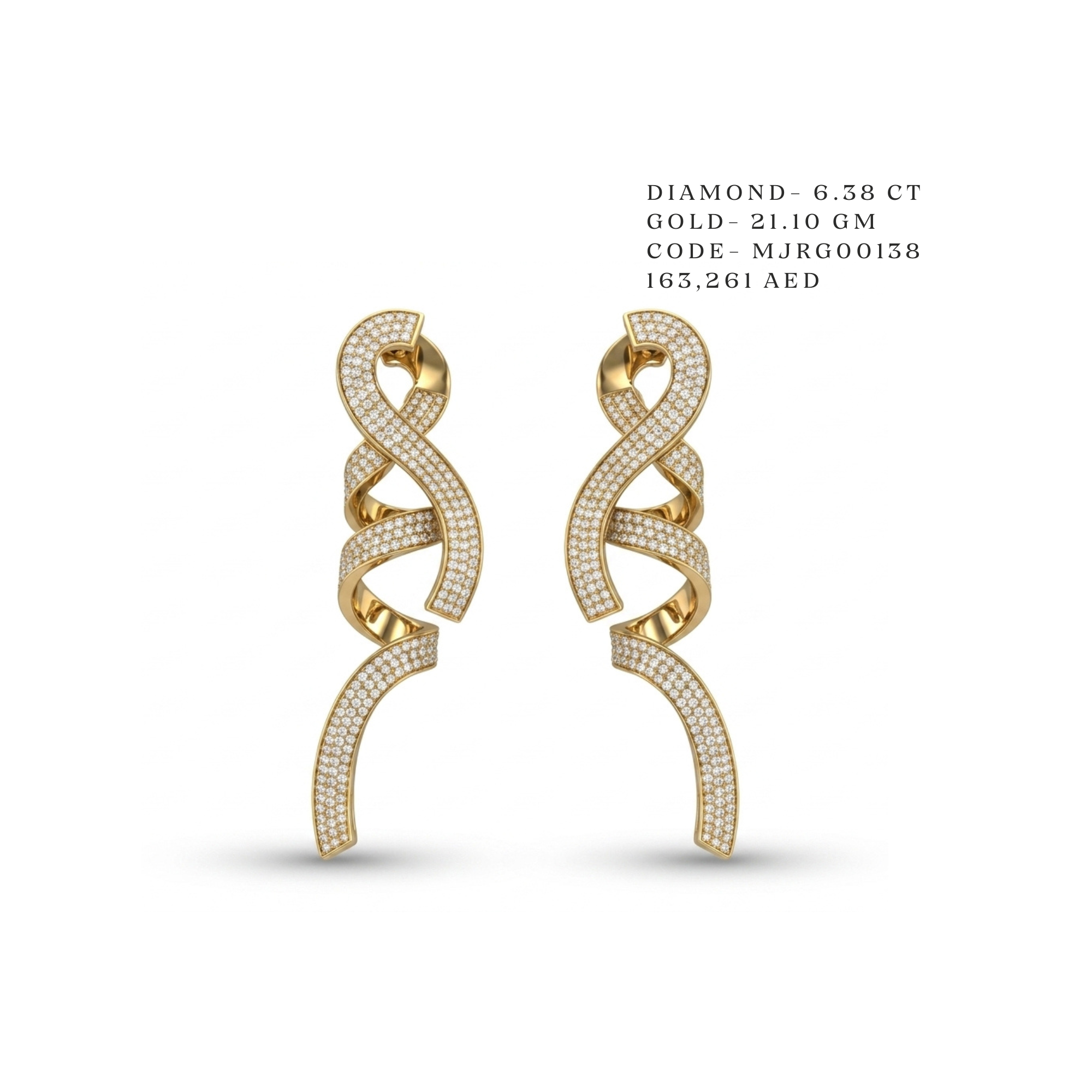 Sculptural Ribbon Twist Diamond Earrings Main image
