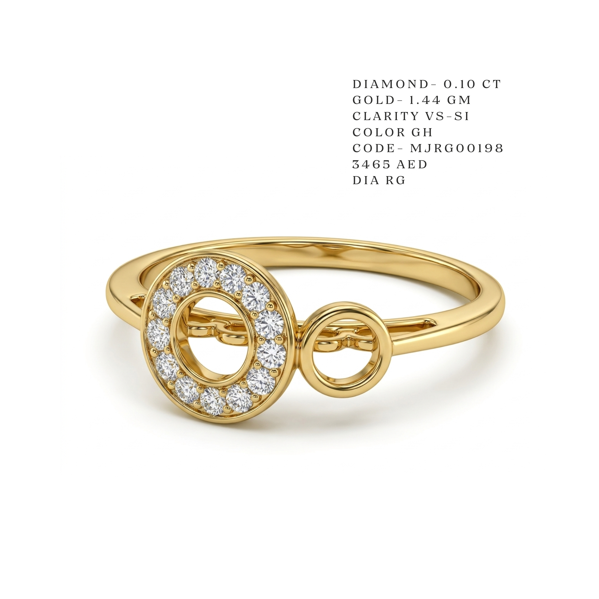 Interlocking Double Circle Diamond Ring Main image