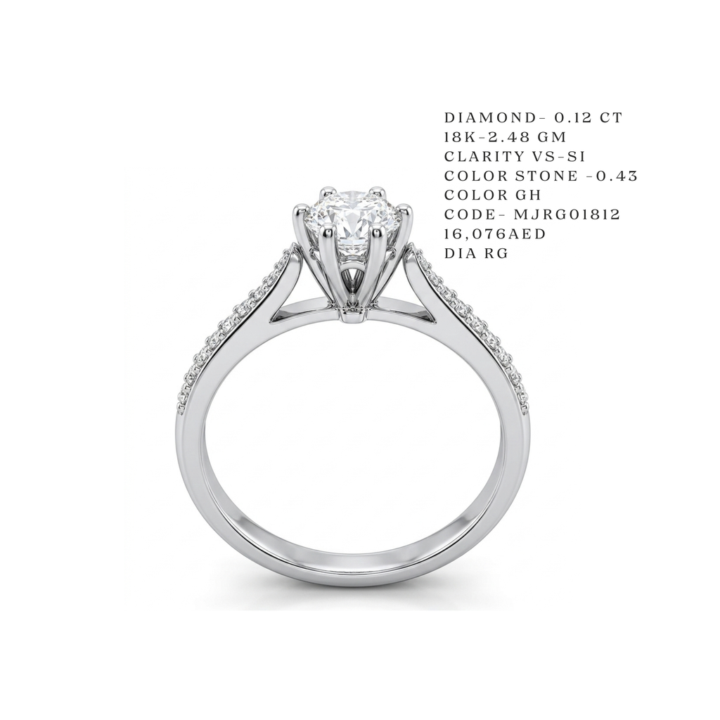 Elysian Pavé Solitaire Diamond Ring