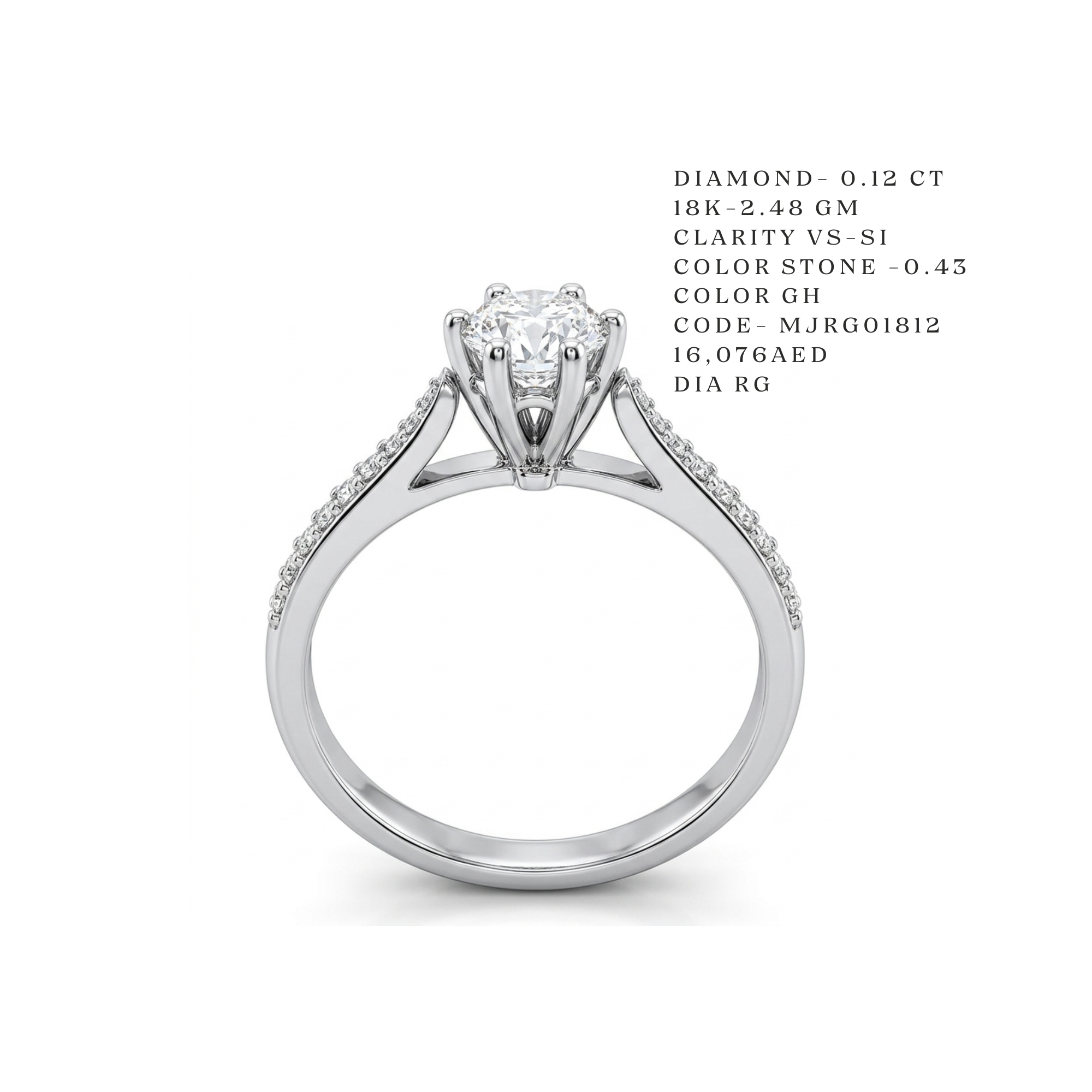 Elysian Pavé Solitaire Diamond Ring