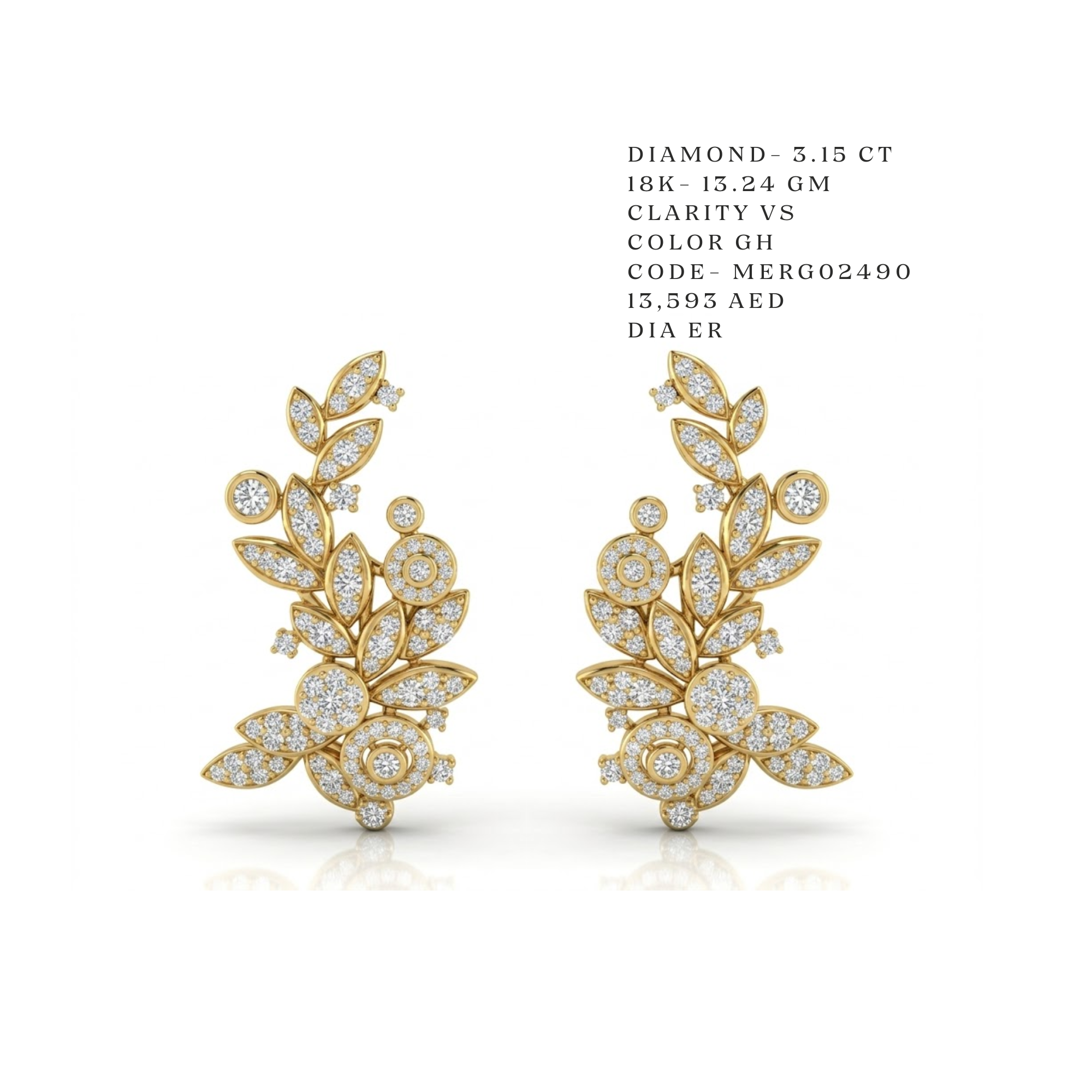 Botanical Vine Diamond Climber Earrings Main image
