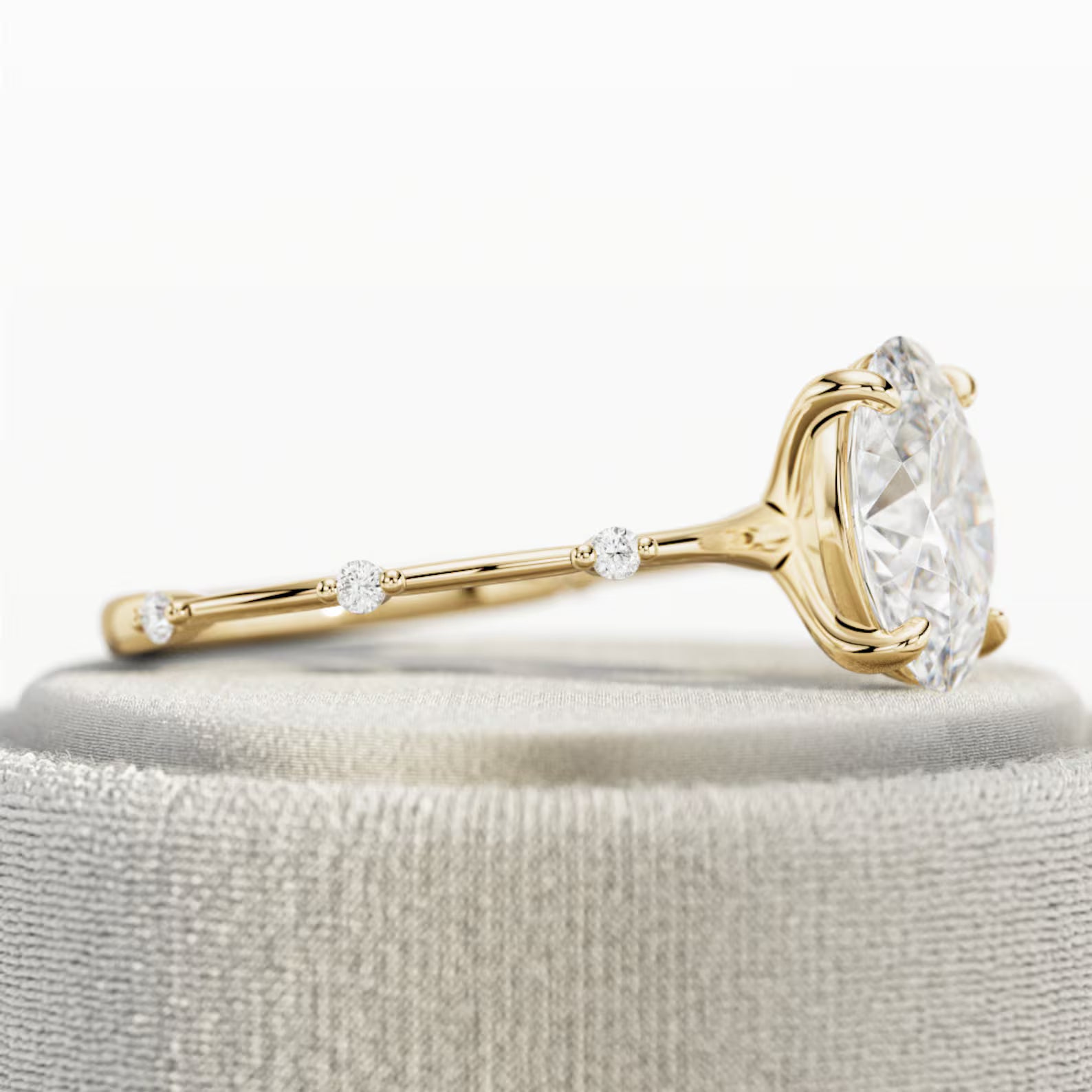 Oval Cut Accent Band Ring