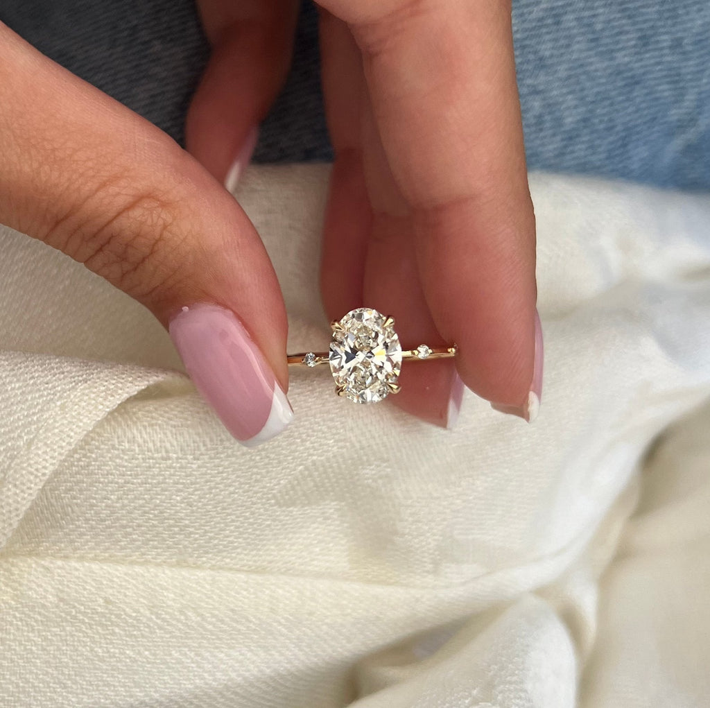 Oval Cut Accent Band Ring