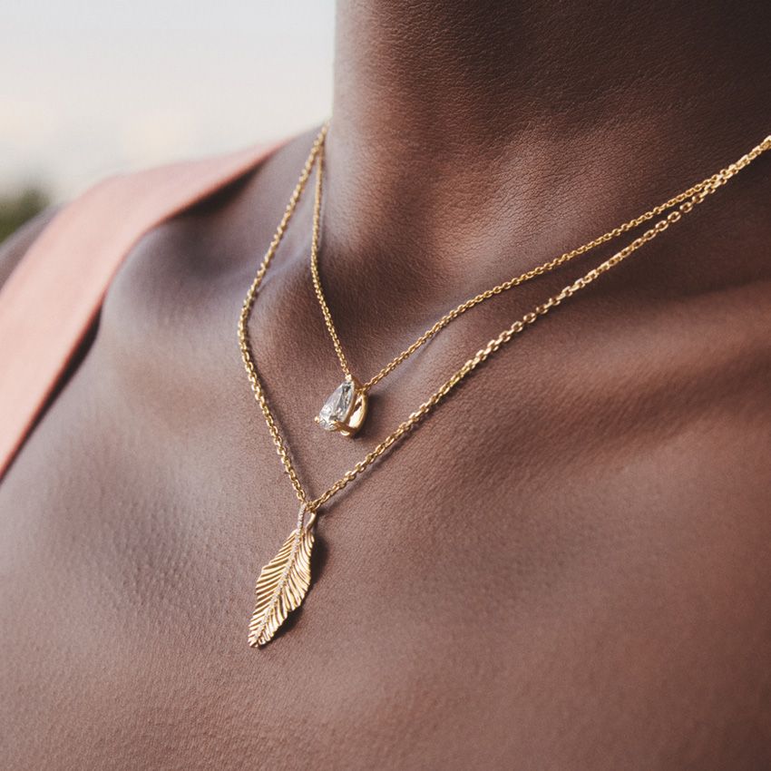 3/4 Carat Pear Solitaire Necklace