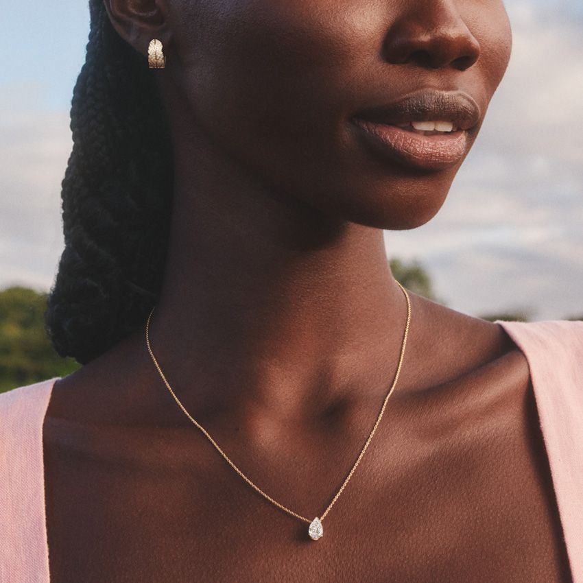 3/4 Carat Pear Solitaire Necklace Secondary image