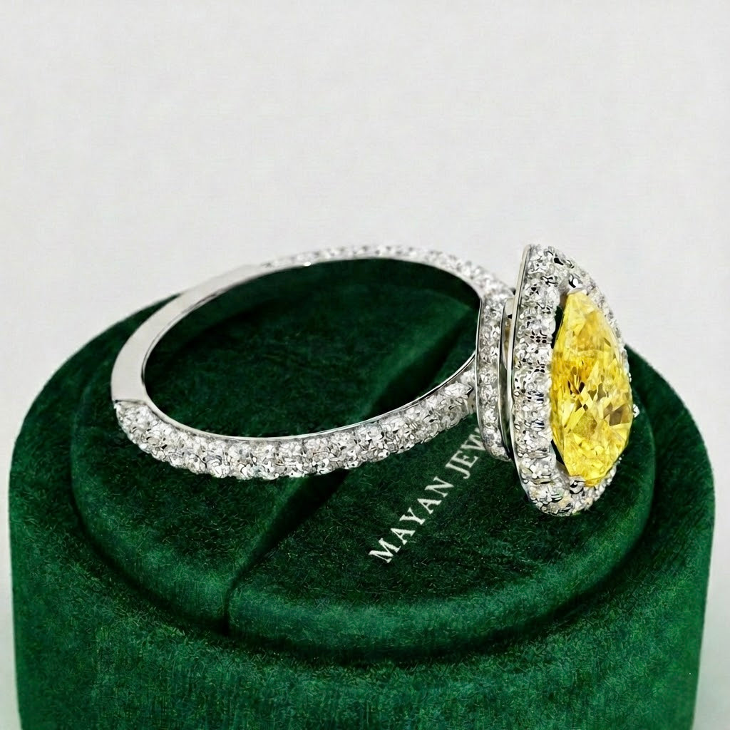 Helios Pear Halo Ring