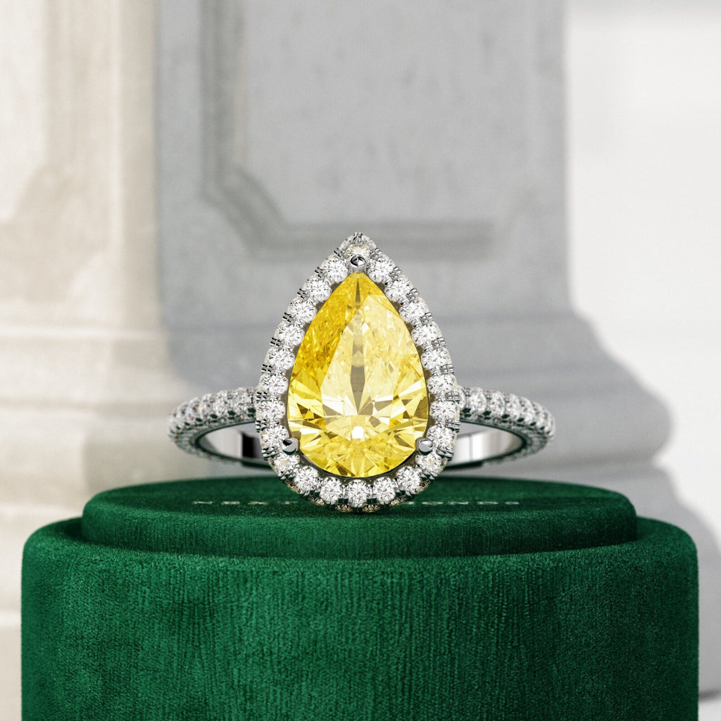 Helios Pear Halo Ring