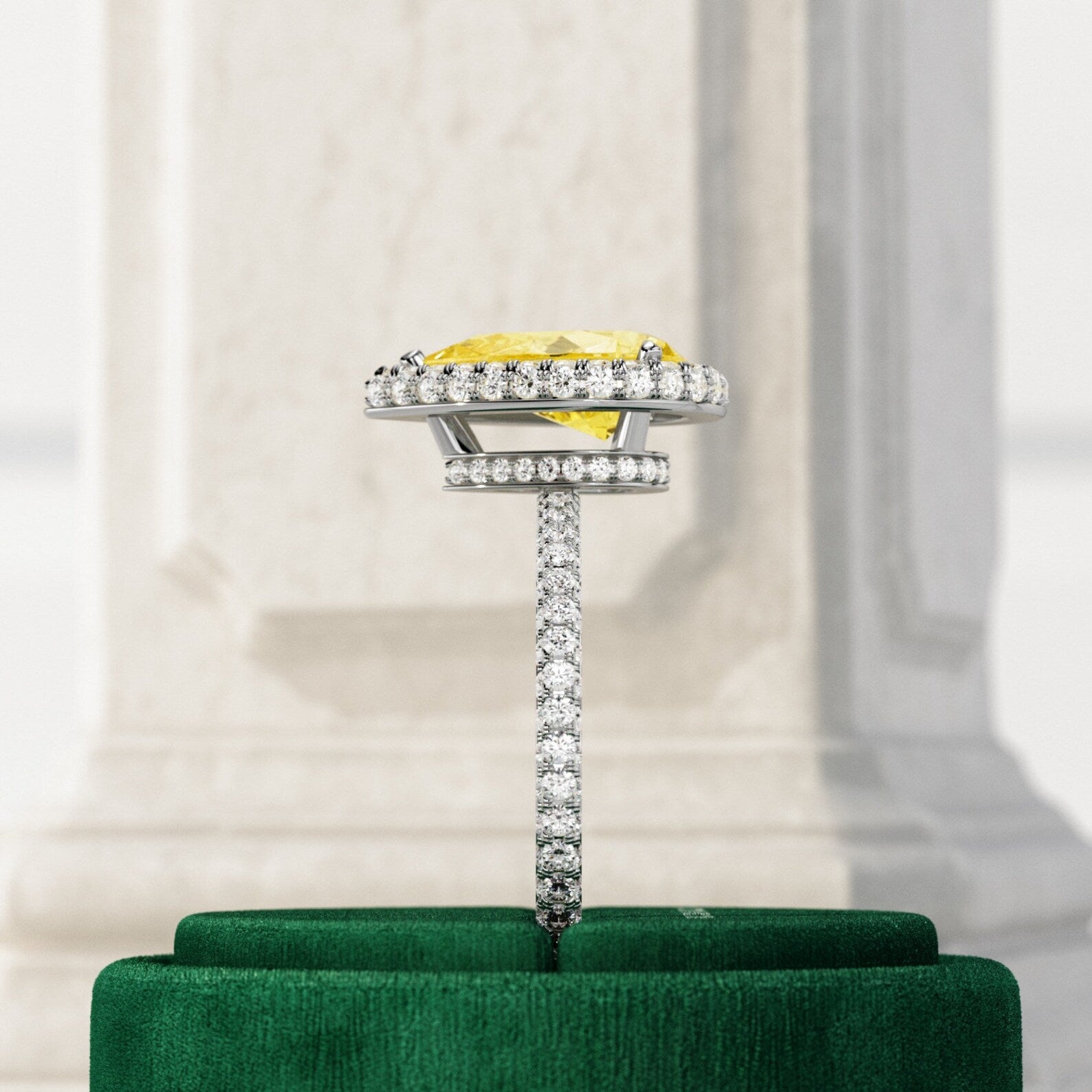 Helios Pear Halo Ring