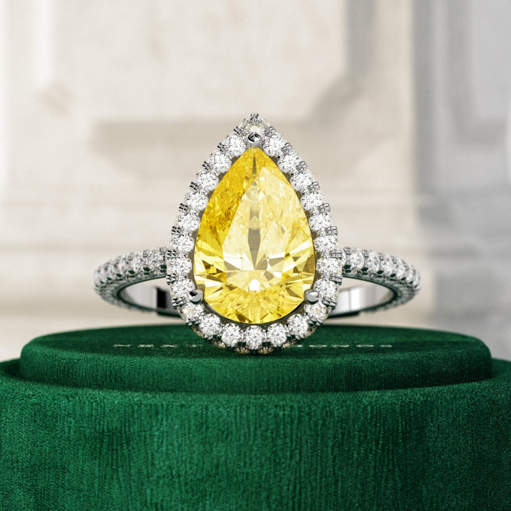 Helios Pear Halo Ring