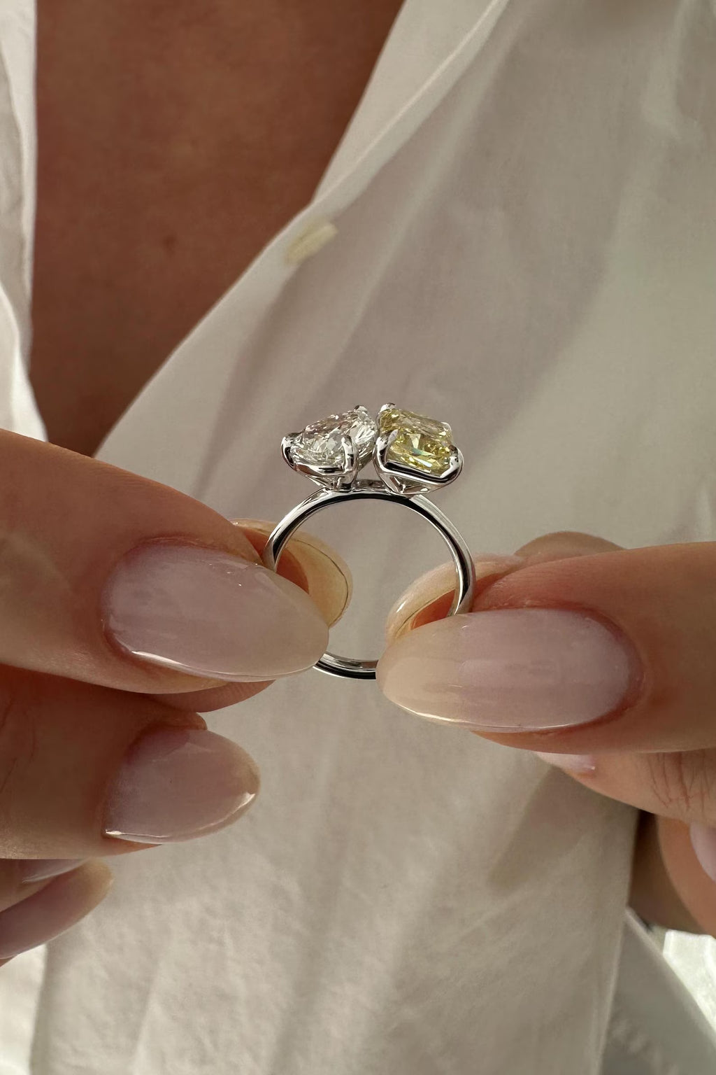 Toi et Moi Pear & Radiant Ring