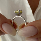 Solstice Yellow Cushion Ring