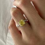 Solstice Yellow Cushion Ring