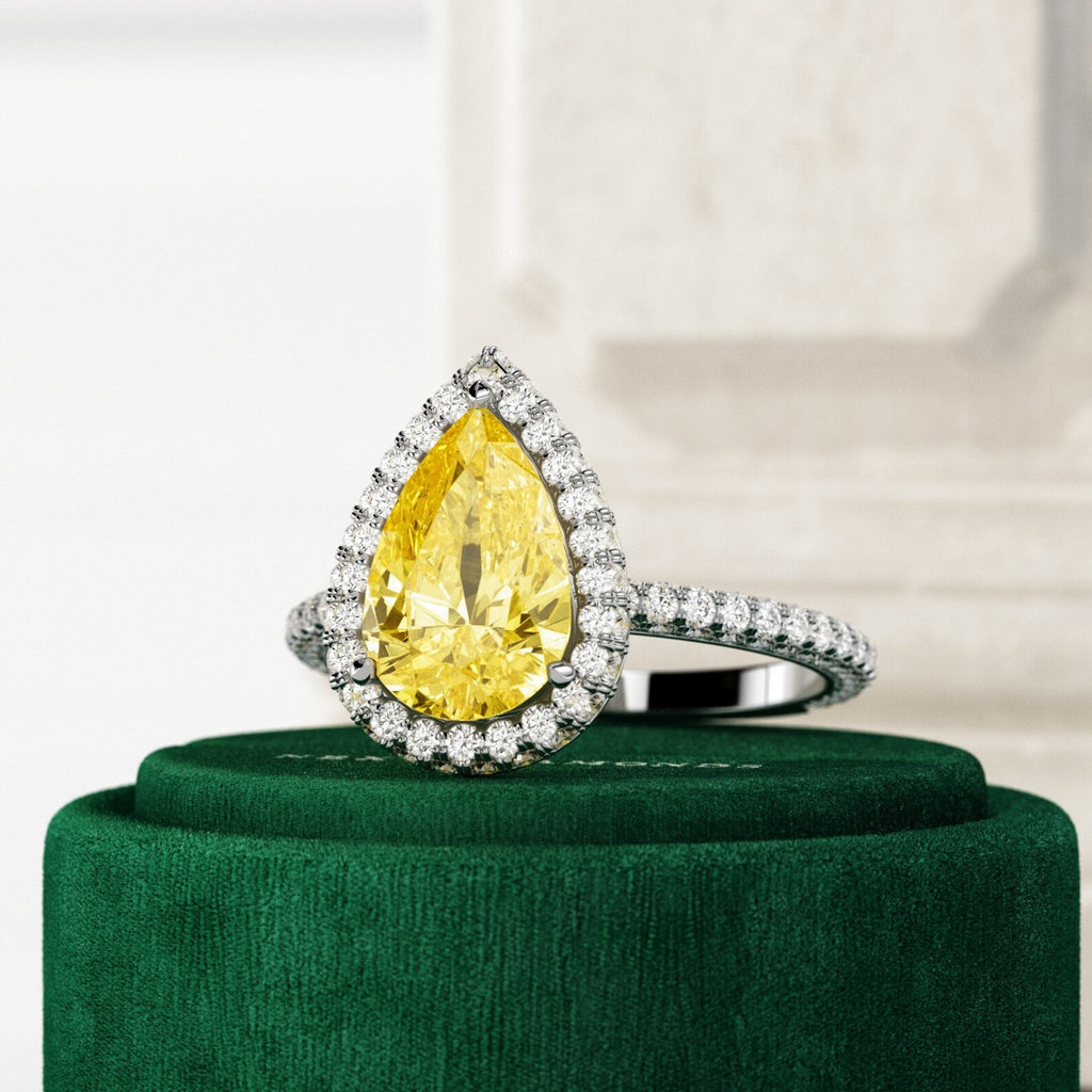 Helios Pear Halo Ring