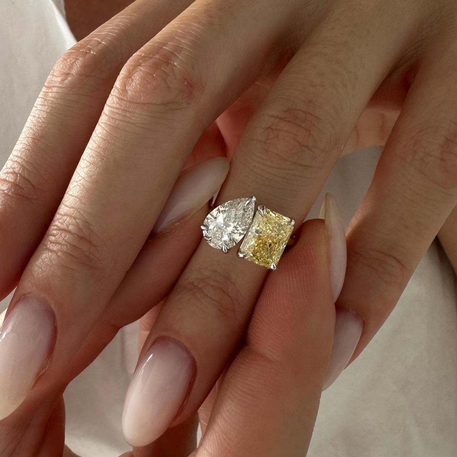 Toi et Moi Pear & Radiant Ring