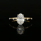 Oval Cut Accent Band Ring