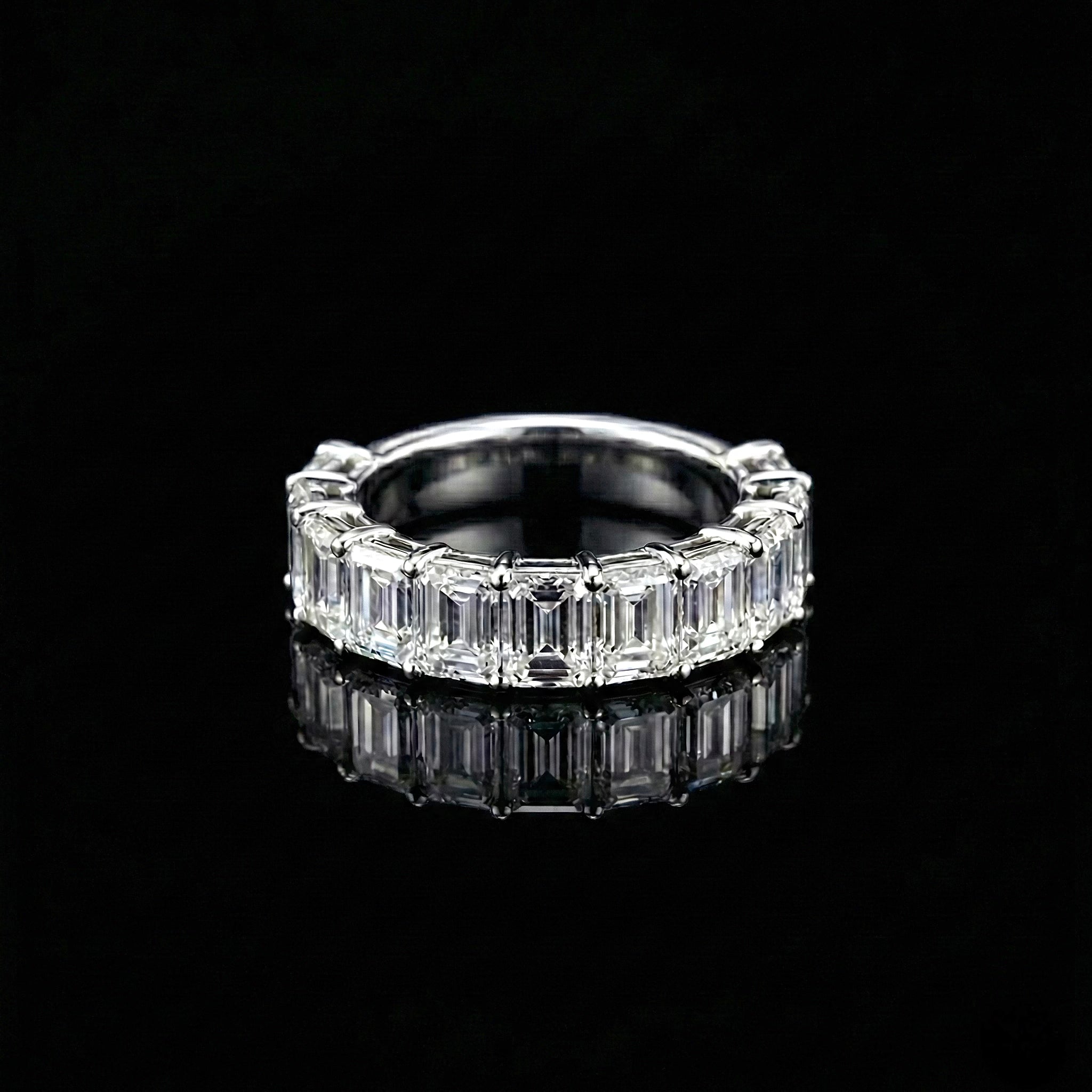 Half Eternity Emerald Band