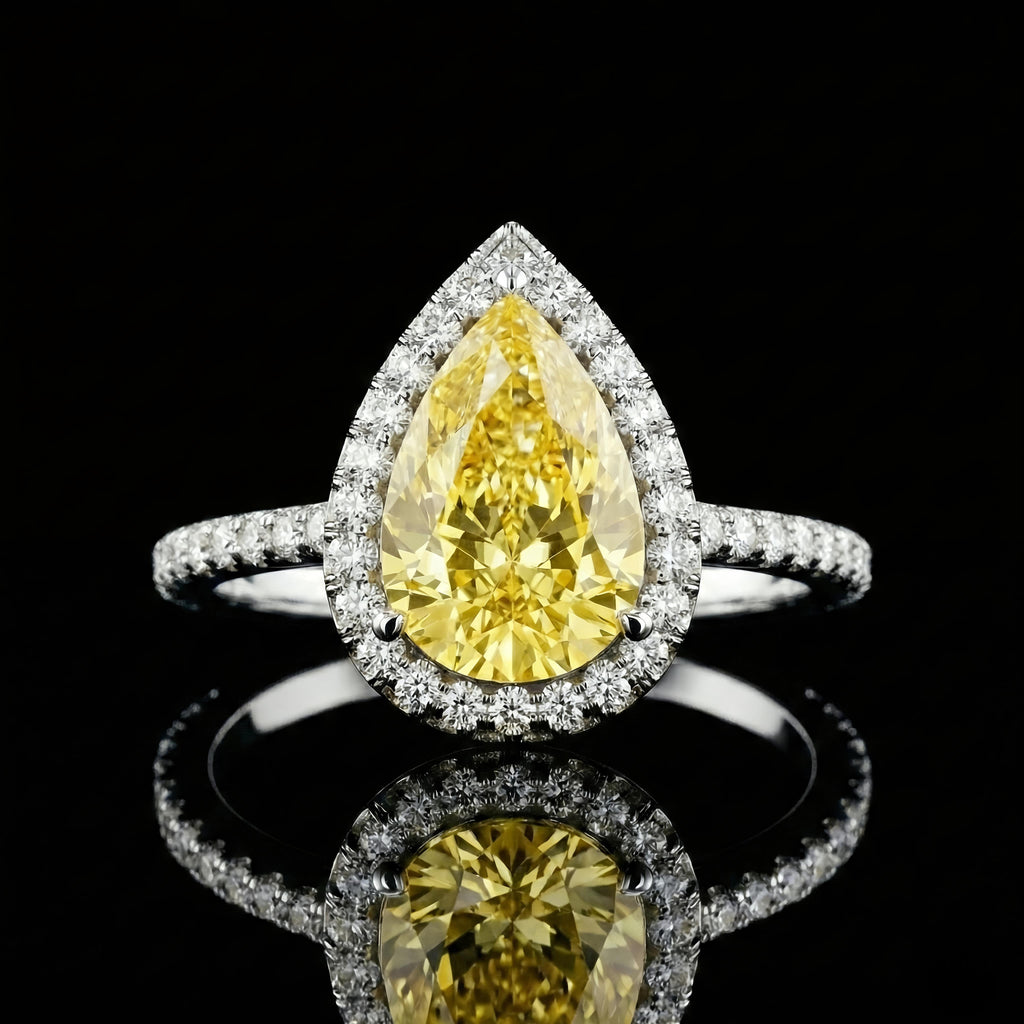 Helios Pear Halo Ring