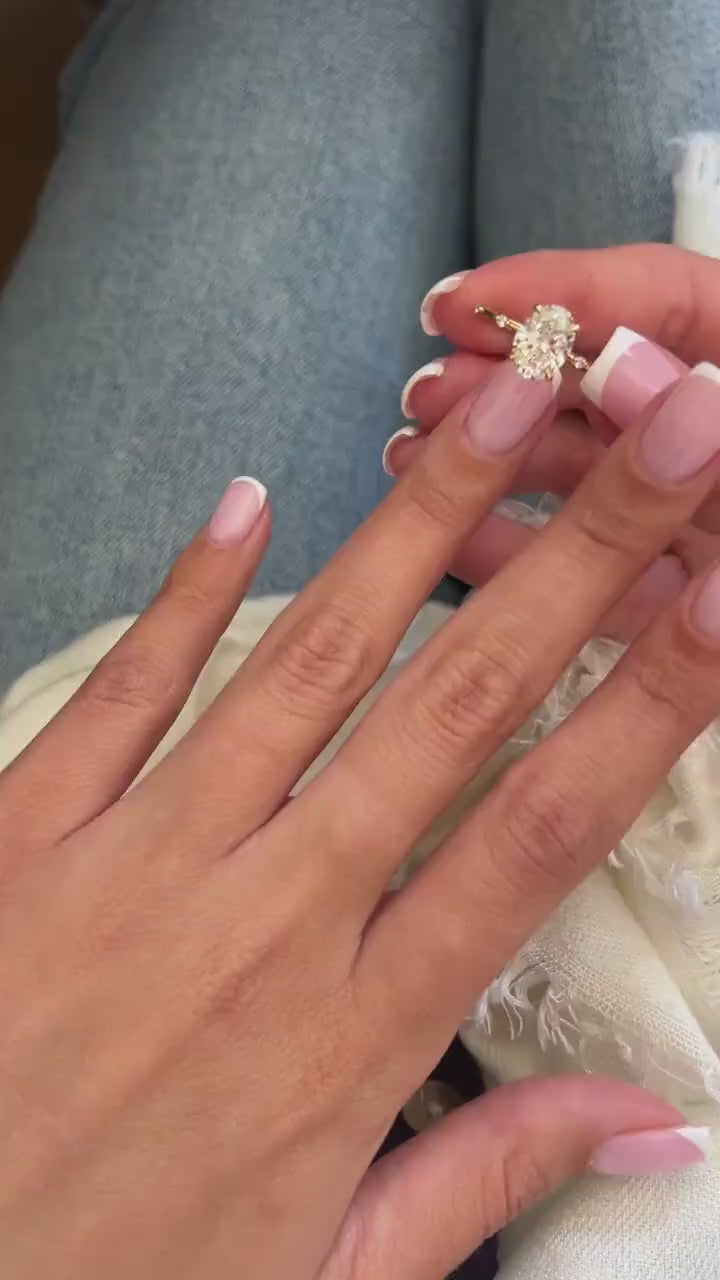 Oval Cut Accent Band Ring