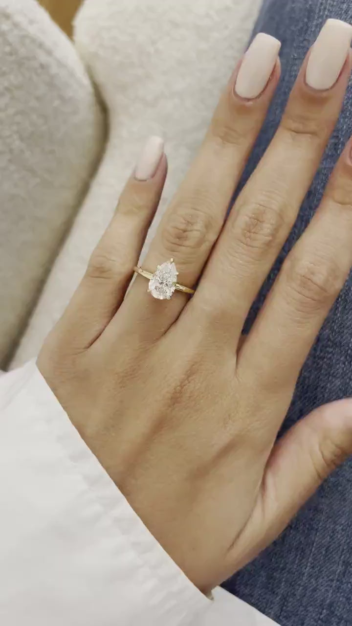 Eden Pear Solitaire Ring